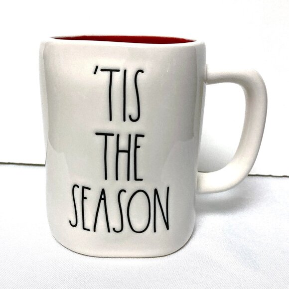 Rae Dunn TIS THE SEASON Artisan Collection Coffee Mug by Magenta White Red - Picture 1 of 8